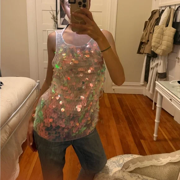 Sequin Embellished Tank Top INC International Concepts - Picture 2 of 5